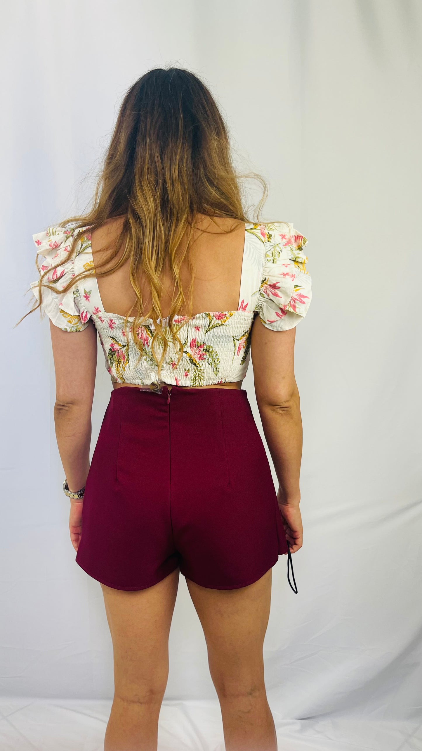 Women Leaf Crop Top, Multi, Small to Large