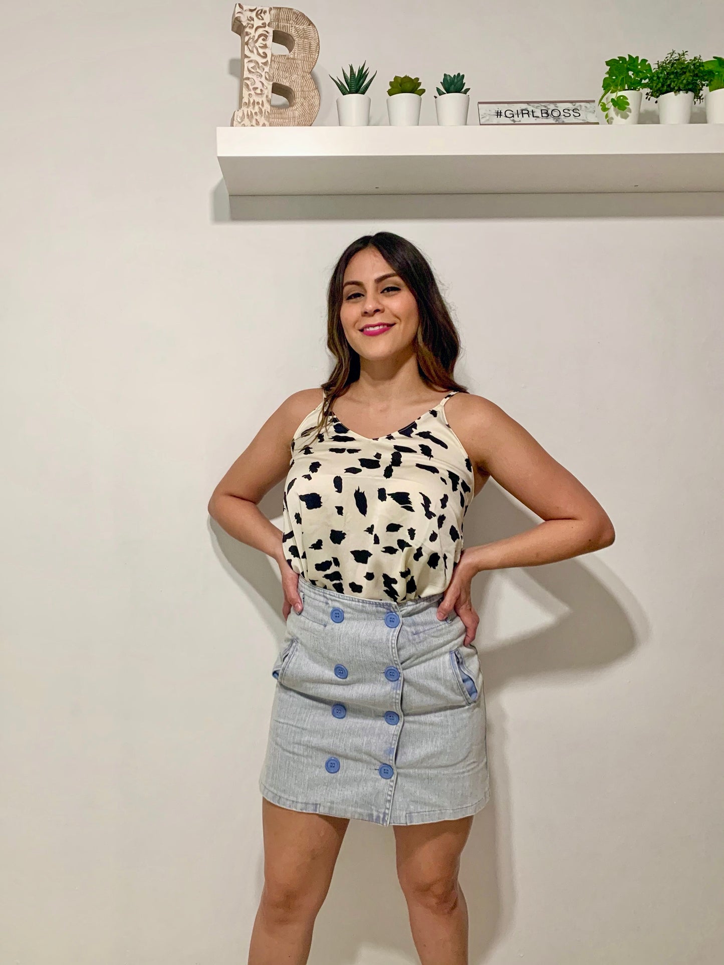 Women Skirt with Pockets, Blue, Small to Large