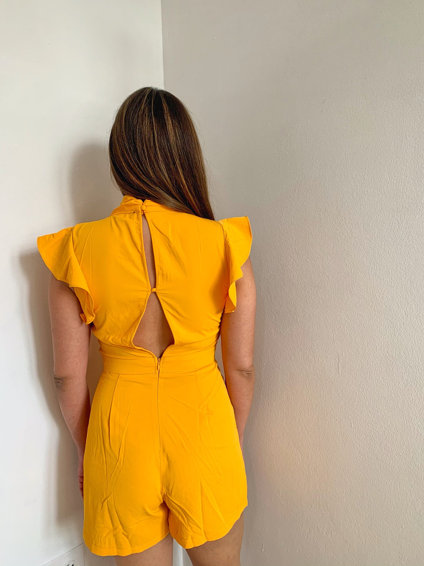 Women Romper, Yellow Mango, Small to Large