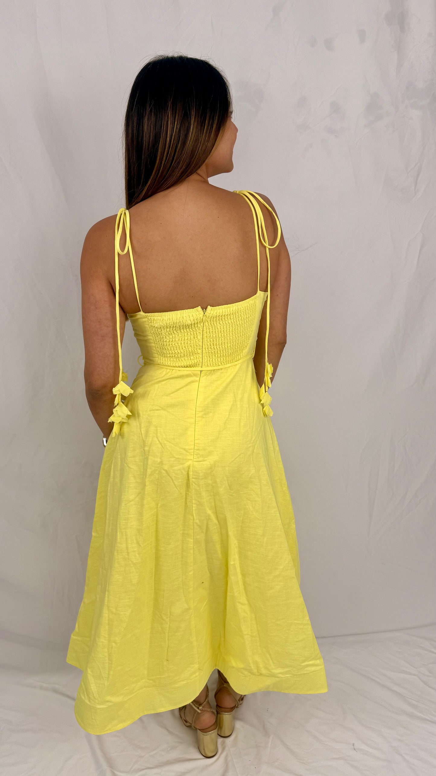 Renacer: Yellow, Cotton & Lynen Dress