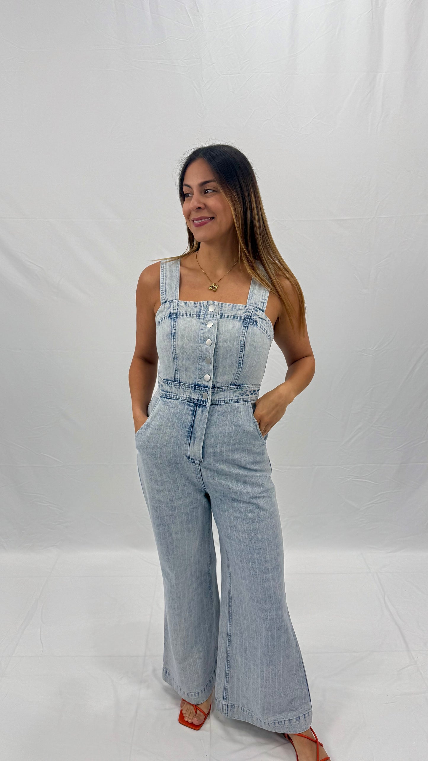 Light Blue Jean Jumpsuit, Small, Medium, Large & XLarge