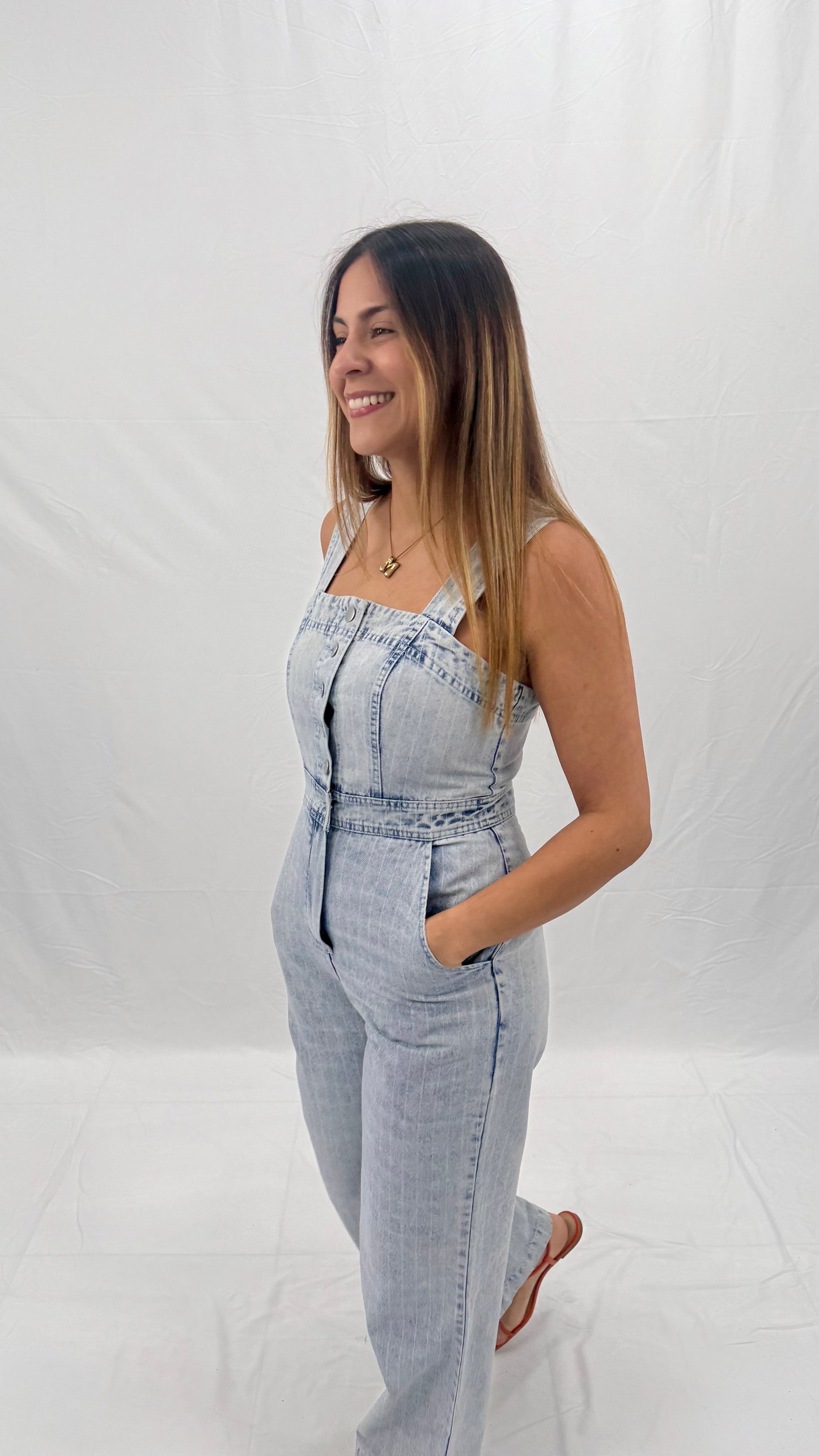 Light Blue Jean Jumpsuit, Small, Medium, Large & XLarge