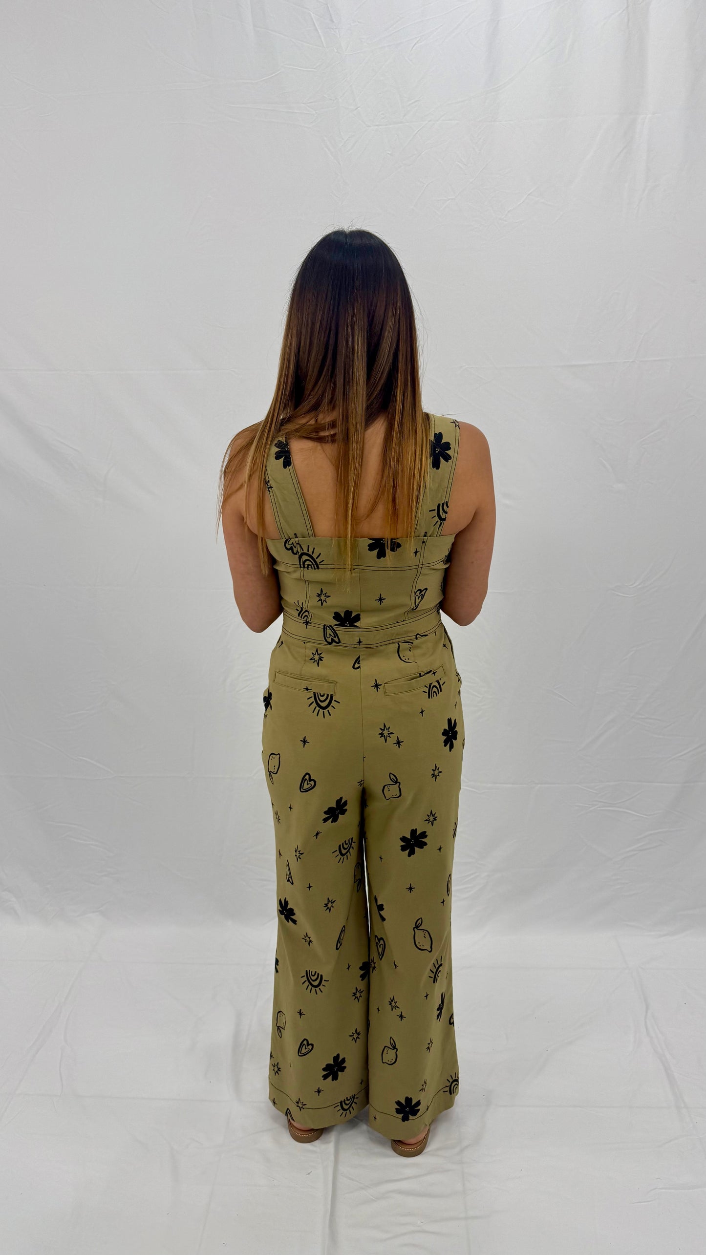 Sand Beige Cotton Jumpsuit Small, Medium and Large