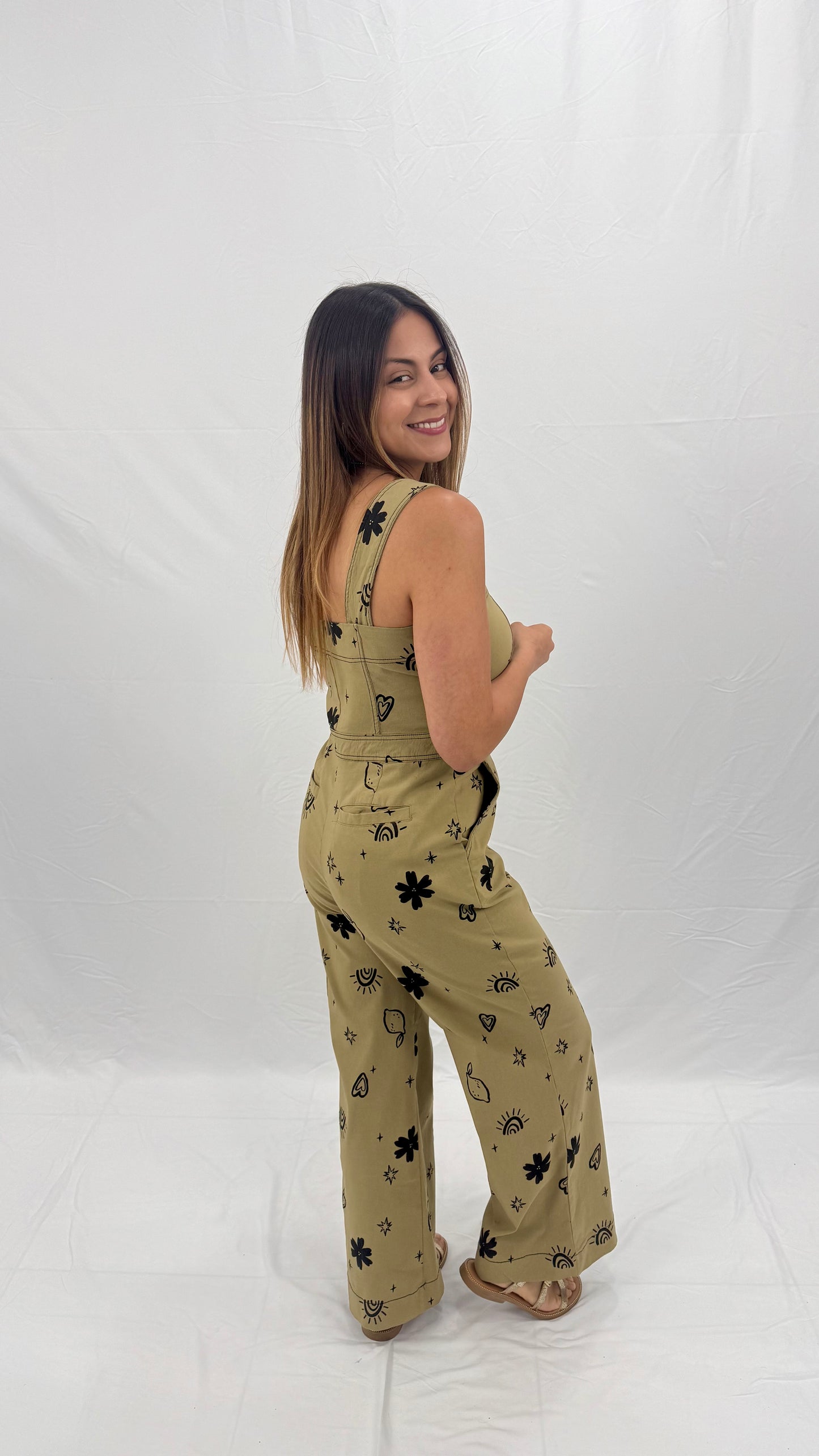 Sand Beige Cotton Jumpsuit Small, Medium and Large