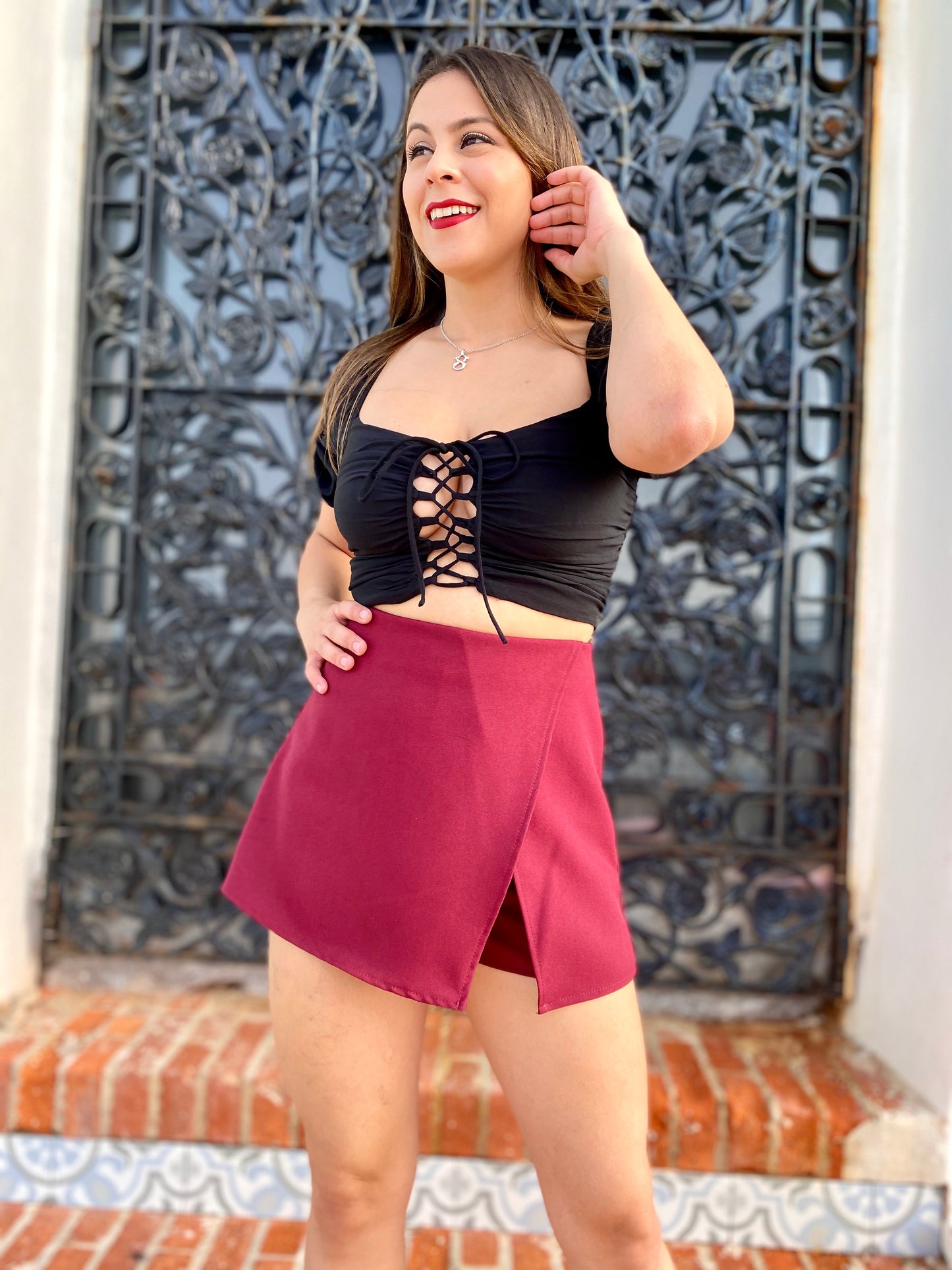 Women Puffy Sleeve Crop Top, Black, Small to Medium
