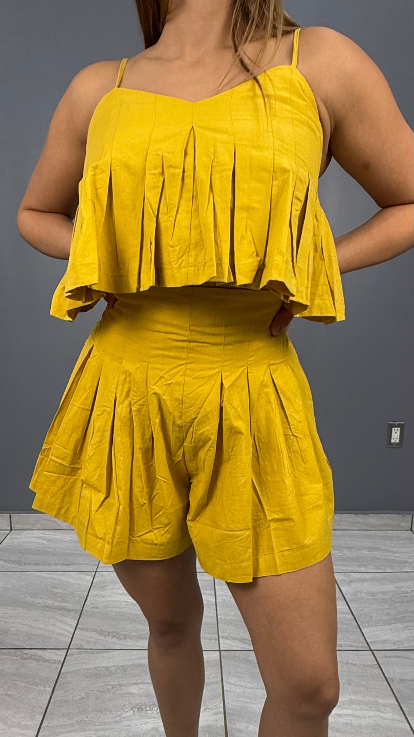 Mustard Top and Pant Set, Cotton, Small, Medium & Large