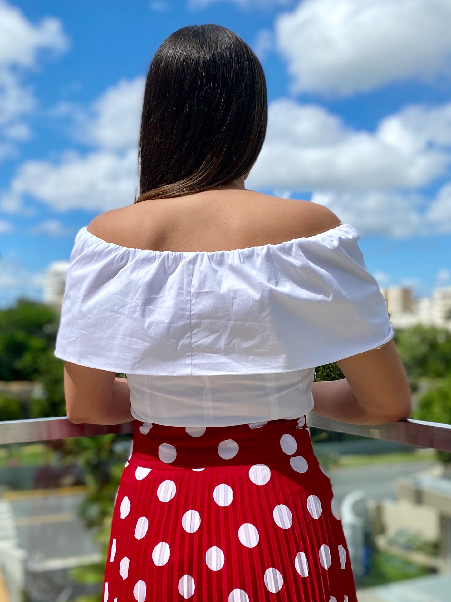 Women Off Shoulder Top, White, Small and Large
