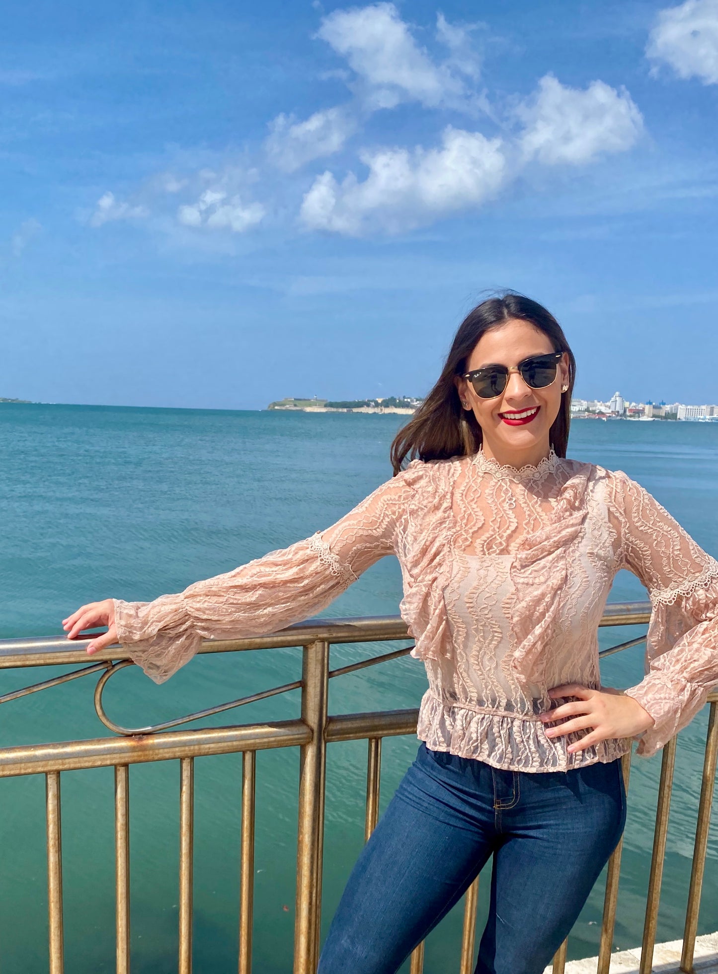 Women Lace Long Sleeve Top, Taupe, Small to Large