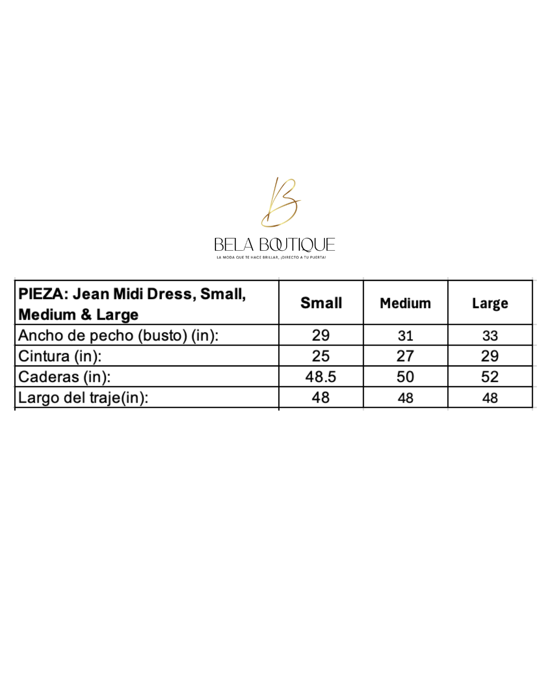 Jean Midi Dress, Small, Medium & Large
