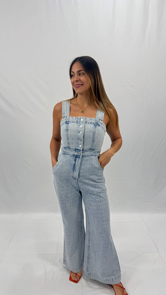 Light Blue Jean Jumpsuit, Small, Medium, Large & XLarge