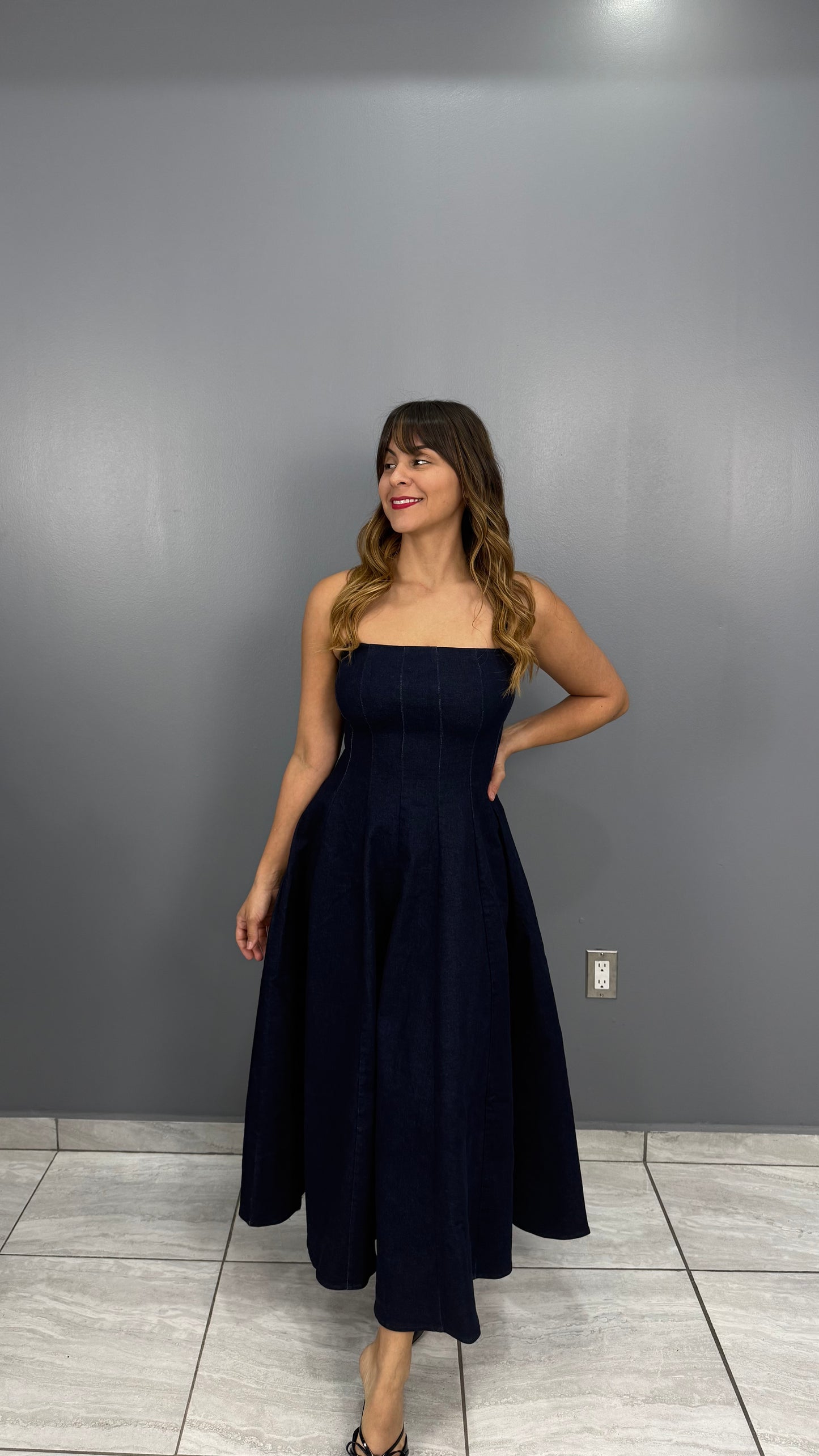 Jean Midi Dress, Small, Medium & Large