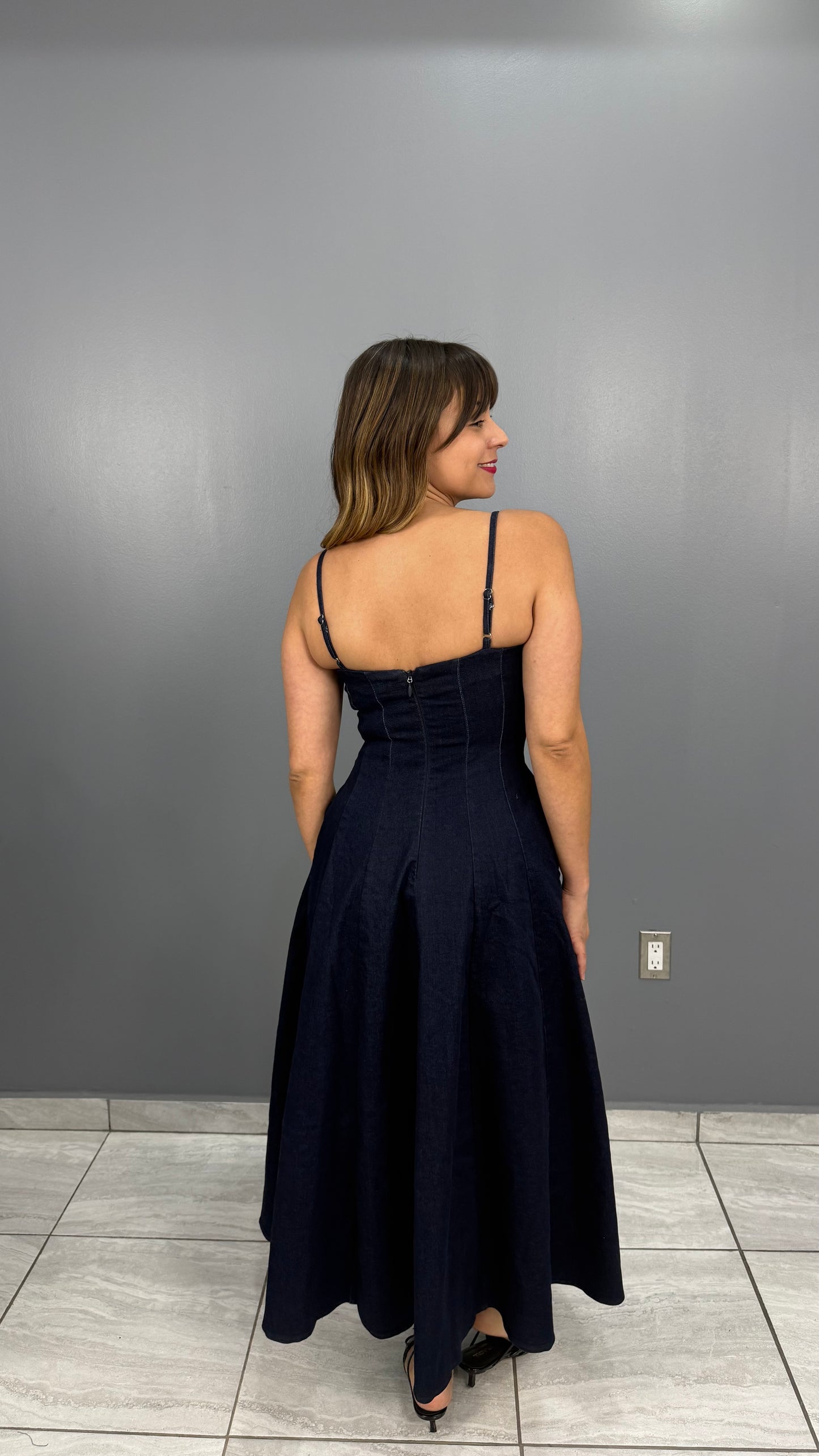 Jean Midi Dress, Small, Medium & Large