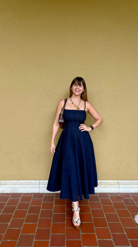 Jean Midi Dress, Small, Medium & Large